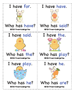 Kindergarten Sight Words