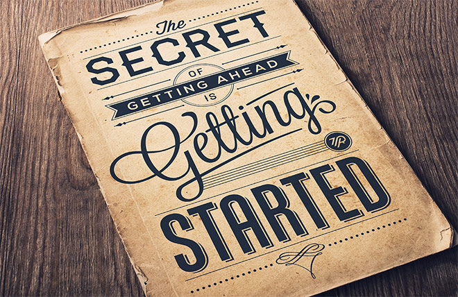 Inspirasi desain tipografi terbaik dan terbaru - Secret Of Getting Ahead by Tom Ritskes