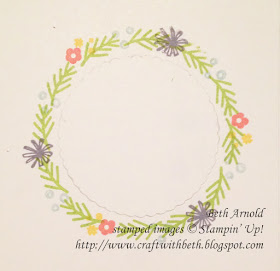 Craft with Beth: Hello Easter Bunny Spring Wreath card Stampin Up Layering Circles Framelits