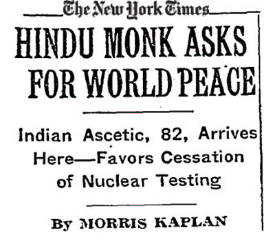 Fashion Articles  York Times on New York Times Article From 1958 On Usa Tour Of Jagadguru