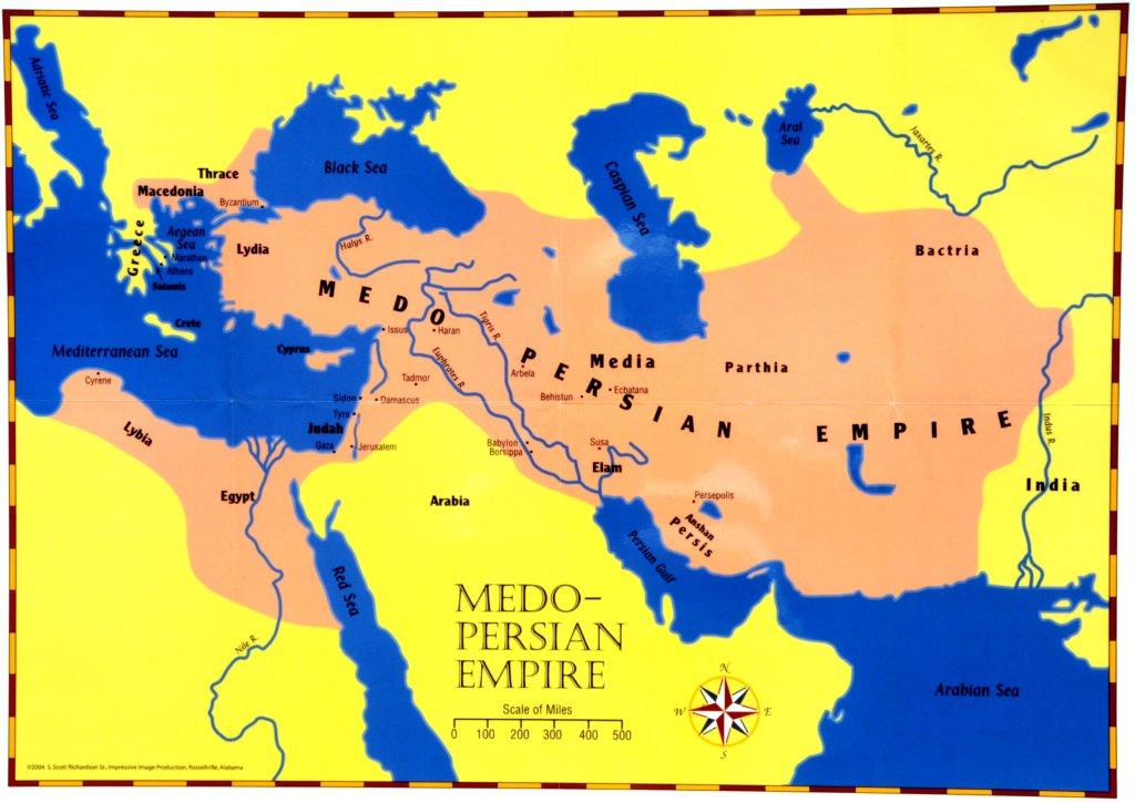 Map Of Xerxes Empire. The Persian Empire rules Judah