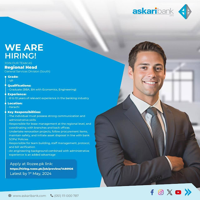 Askari Bank Ltd Latest Jobs in Karachi Regional Head 2024