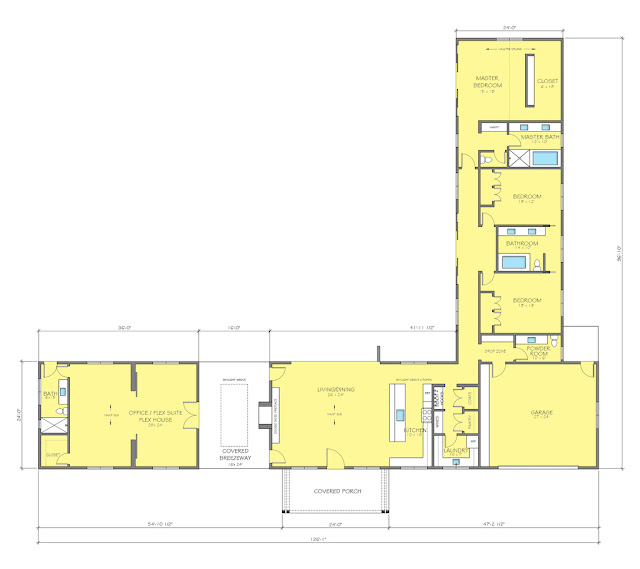 <b>แบบบ้านชั้นเดียว 3 ห้องนอน</b>