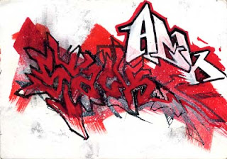 graffiti alphabet bombing red color