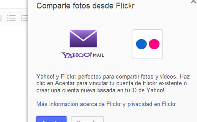 adjuntar archivos yahoo flickr correo