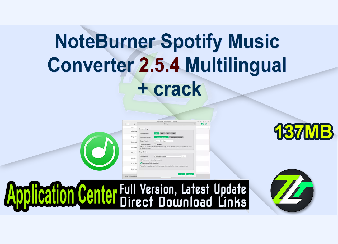 NoteBurner Spotify Music Converter 2.5.4 Multilingual + crack
