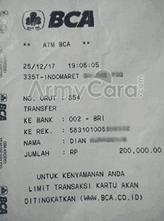 contoh bukti transfer bca