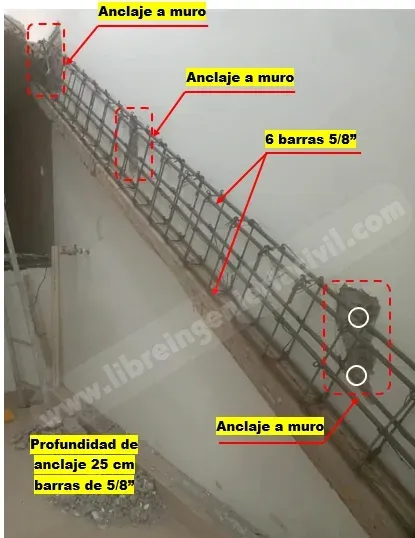 proceso de construccion de una escalera flotante o en voladizo