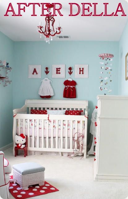 quarto bebe menina vermelho