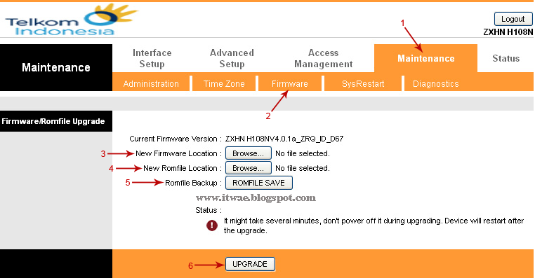 Cara Upgrade Firmware Modem Zte Zxhn H108n - AREK IT
