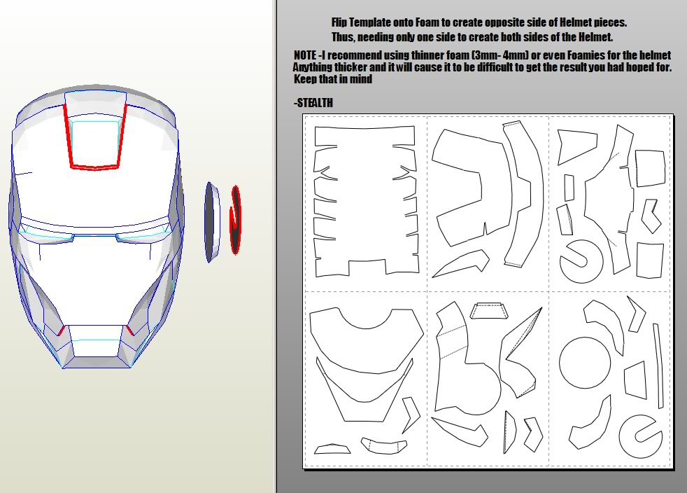 iron man suit template pdf download