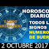 HORÓSCOPO 2 OCTUBRE 2017 Y NÚMEROS DE LA SUERTE