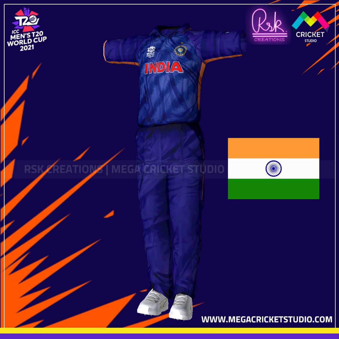 India T20 World Cup 2021 HD Kit for EA Cricket 07