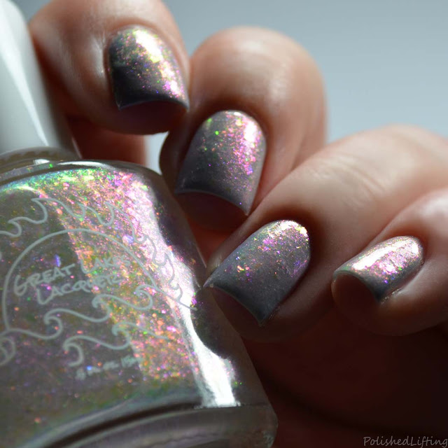 iridescent flakie nail polish topper