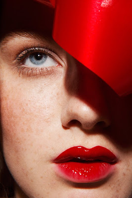 beauty photographer nyc, super glossy red lip