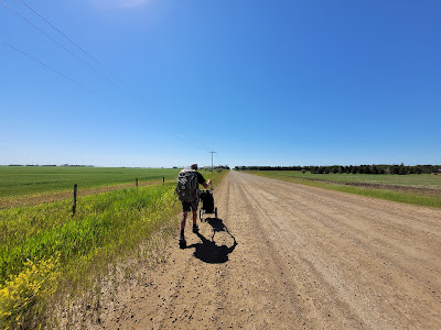 Hiking TCT along Alberta concession roads.