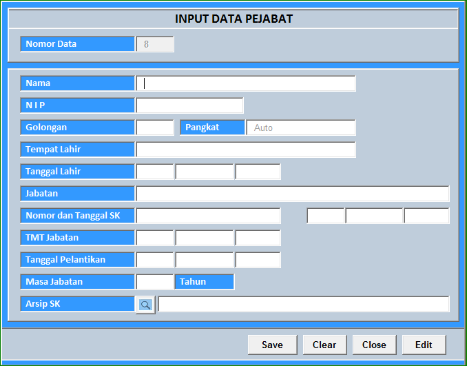 Aplikasi Excel Data Pejabat ExcelManiacs