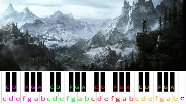 Far Horizons (Skyrim) Piano / Keyboard Easy Letter Notes for Beginners