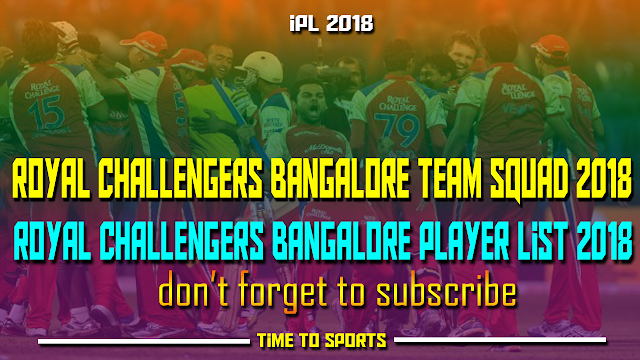 Royal Challengers Bangalore Team Squad 2018