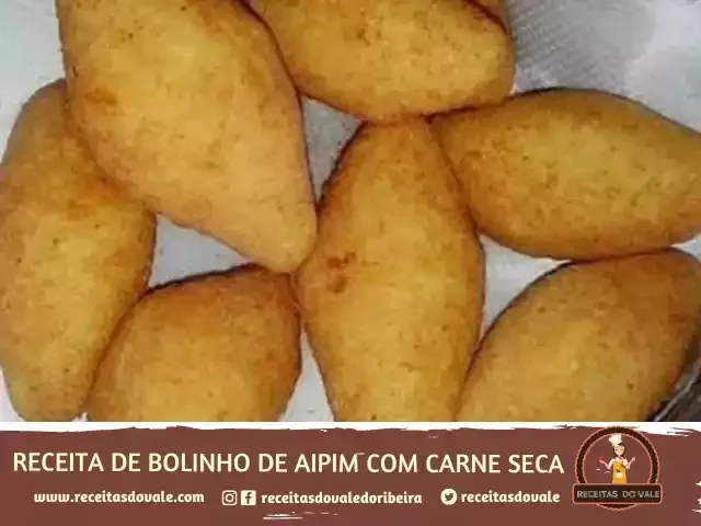 Receita de Bolinho de Aipim com Carne Seca