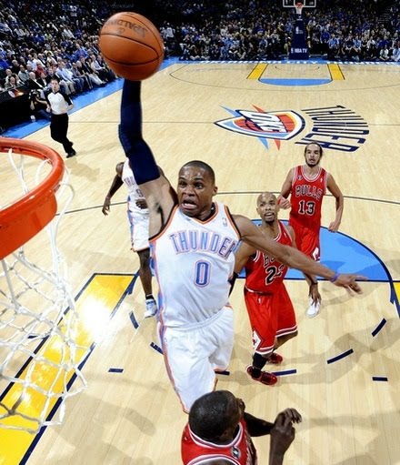 russell westbrook dunk all star game. Russell Westbrook goes