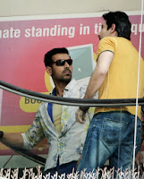 John Abraham on the sets of 'Welcome Back'