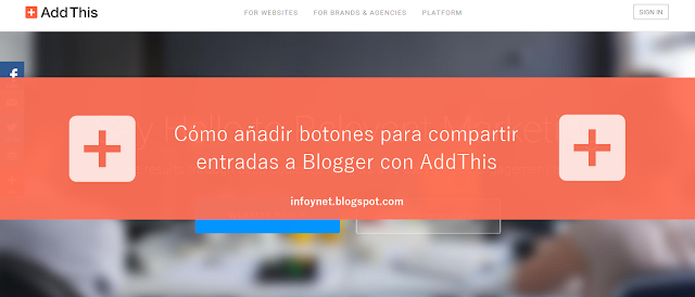 Cómo añadir botones para compartir entradas a Blogger con AddThis