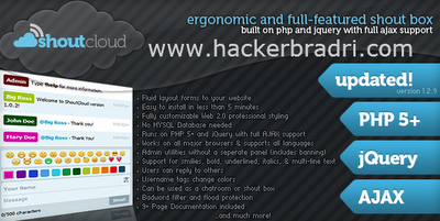 Free Download ShoutCloud - Flexible PHP / AJAX Shoutbox / Chat Full With  Installation Guide  at www.hackerbradri.com