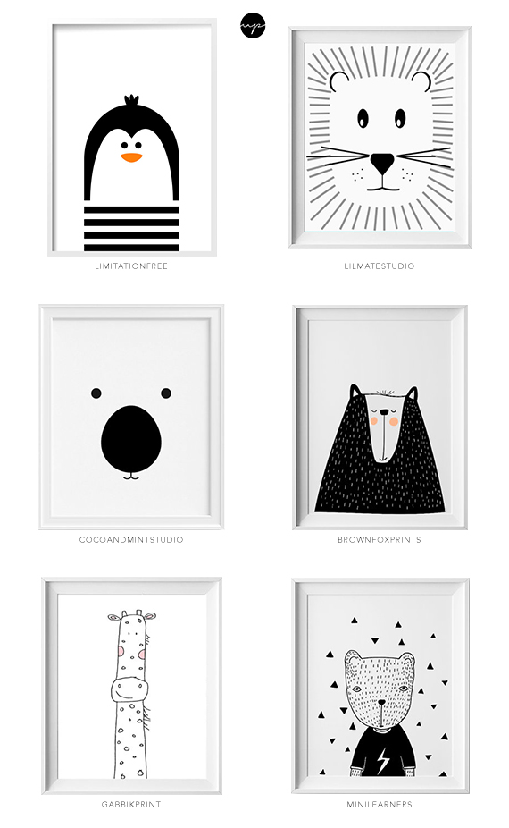 I was browsing through Etsy yesterday to honour some plant nursery fine art BEST HOME - Black together with white kids art