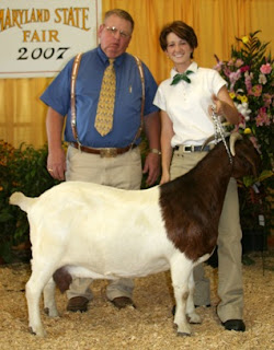 Grace Garst (R) with her Best Bred and Owned Breeding Meat Goat