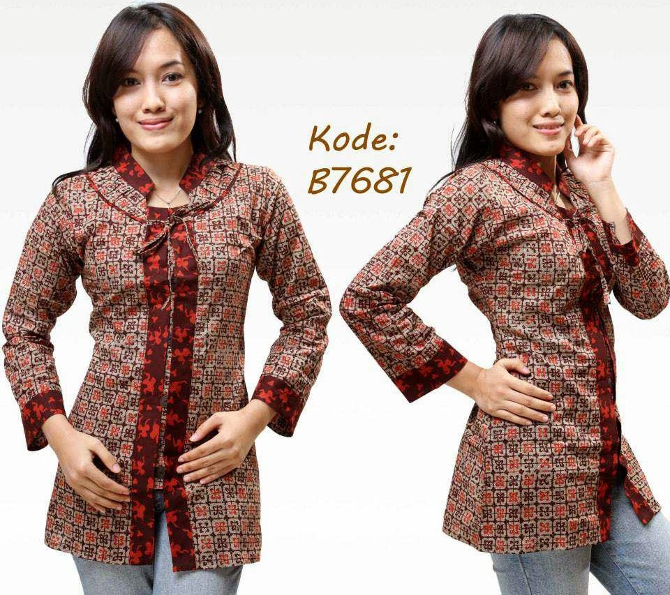 10 Model Baju Batik Wanita Lengan Panjang Modern 1000 Model Baju