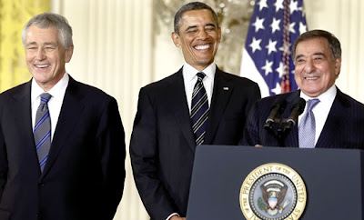 Barack Obama and Chuck Hagel