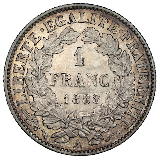 France 1 Franc Silver Coin