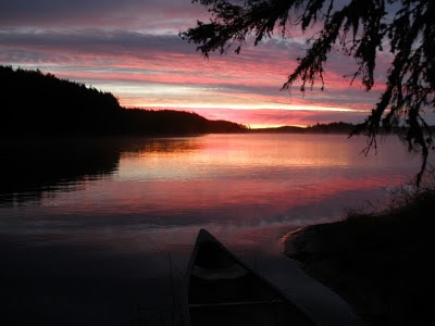 sunrise near Bow Narrows Camp, Red Lake, Ontario