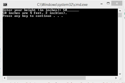 Write a short program that asks for your height in integer inches and then converts your height to feet and inches. Have the program use the underscore character to indicate where to type the response. Also use a const symbolic constant to represent the conversion  factor