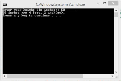 Write a short program that asks for your height in integer inches and then converts your height to feet and inches. Have the program use the underscore character to indicate where to type the response. Also use a const symbolic constant to represent the conversion  factor