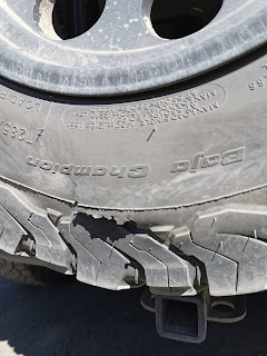 Puncture on the Dempster HIghway