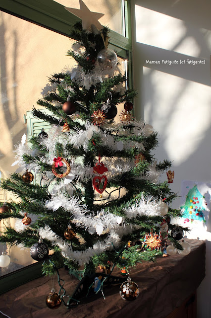 sapin de noel blanc marron