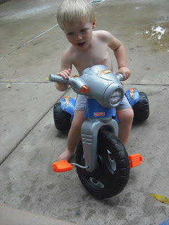 toddler's wet and wild big wheel ride