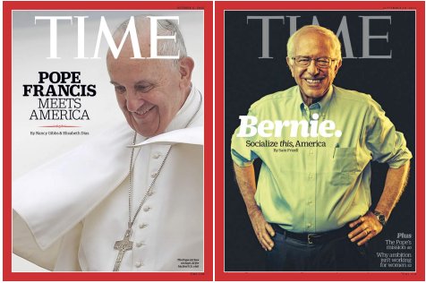 Pope Francis and Bernie Sanders TIME