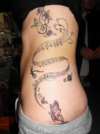Notes tattoo designs are also being carved by the singers and musician too