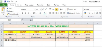 Dalam sekejap sudah terdapat tabel pada teks.