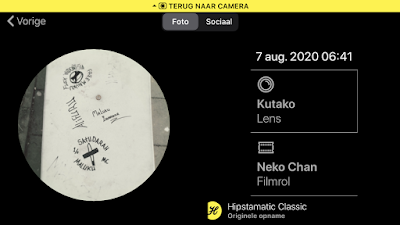Schermafbeelding Hipstamatic-instellingen Kutako + Neko Chan