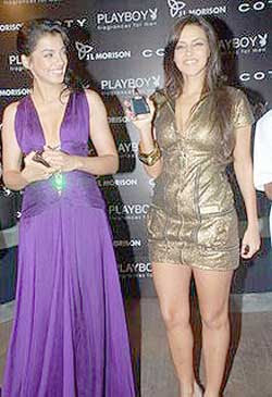 Mugdha Godse and Neha Dhupia Launch Playboy Fragrance Photos