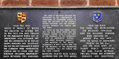 Historic plaque, Pride Hill, Shrewsbury