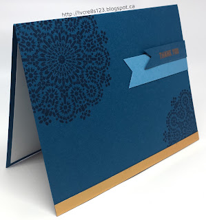 Linda Vich Creates: Clean and Simple Thank You. An elegant mandala-stamped card trimmed with Copper Foil.