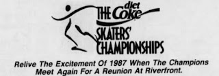 Newspaper clipping advertising the 1992 Diet Coke Skaters' Championships in Cincinnati