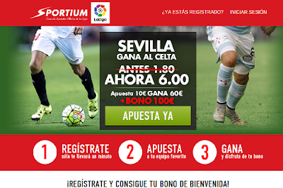 Sportium Super cuota 6 Sevilla gana Celta 20 septiembre