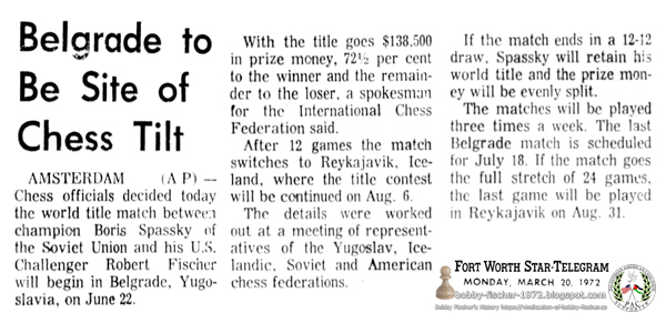 Belgrade To Be Site of Chess Tilt