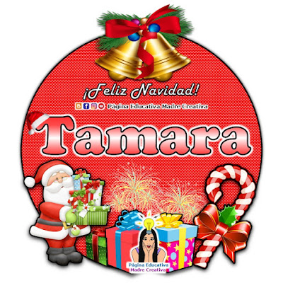 Nombre Tamara - Cartelito por Navidad nombre navideño